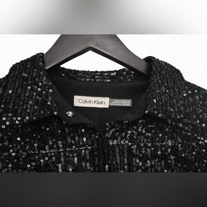 Calvin Klein Black Sequin Shirt M
